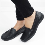 Cumpara ieftin Mocasini negri din piele naturala 5128 M4