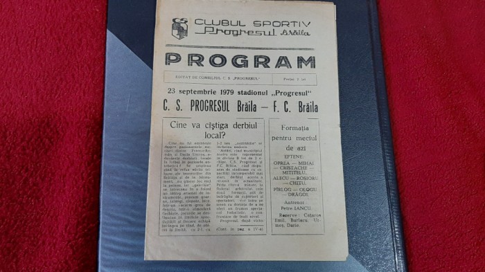program Progresul Braila - FC Braila