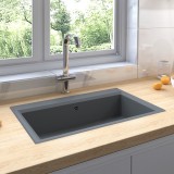 vidaXL Chiuvetă de bucătărie gri 790x500x193 mm granit