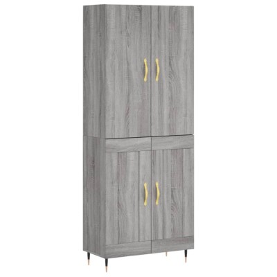 Dulap inalt, gri sonoma, 69,5x34x180 cm, lemn compozit foto