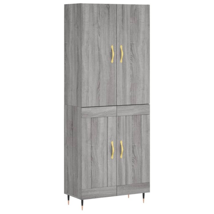 Dulap inalt, gri sonoma, 69,5x34x180 cm, lemn compozit