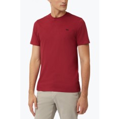 Tricou barbati Narrow fit din bumbac cu logo visiniu, XL