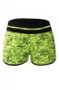 Sort de baie dama, elastic, galben+negru, model scris, poliester. Marimi: S, S/M, M, M/L
