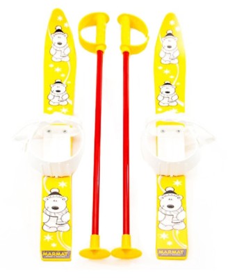 Schiuri din plastic pentru copii Marmat, 70 cm, galben - 6081 foto