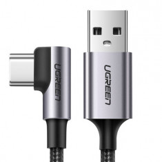 Ugreen USB - Cablu de încărcare și date în unghi drept USB tip C 2m 3A - gri (50942)