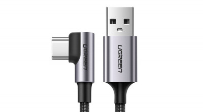 Ugreen USB - Cablu de &amp;icirc;ncărcare și date &amp;icirc;n unghi drept USB tip C 2m 3A - gri (50942) foto