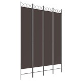 Cumpara ieftin Paravan de camera cu 4 panouri, maro, 160x220 cm, textil