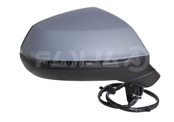 Oglinda usa exterioara Audi Q5, 2016-, partea Dreapta, reglare electrica; grunduit; incalzit; sticla asferica; geam cromat; 8 pini; cu Lucas, View Max