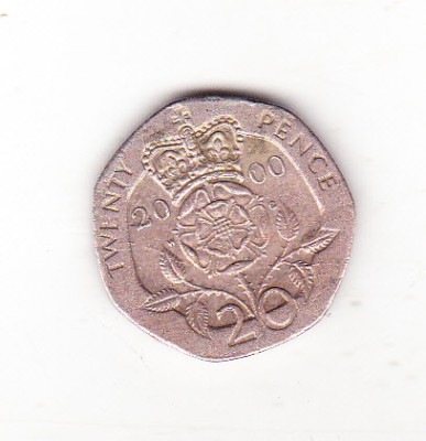 bnk mnd Marea Britanie Anglia 20 pence 2000 foto