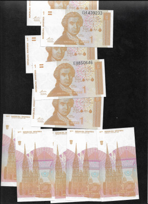 Croatia 1 dinar 1991 unc pret pe bucata foto