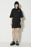 The North Face rochie W S/S Essential Oversize Tee Dress culoarea negru, mini, oversize, NF0A87NFJK31