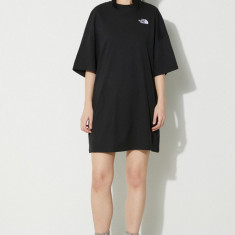 The North Face rochie W S/S Essential Oversize Tee Dress culoarea negru, mini, oversize, NF0A87NFJK31
