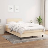 Cumpara ieftin Pat box spring cu saltea, crem, 120x200 cm, textil