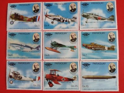 PARAGUAY, AVIAȚIE - SERIE COMPLETĂ MNH foto