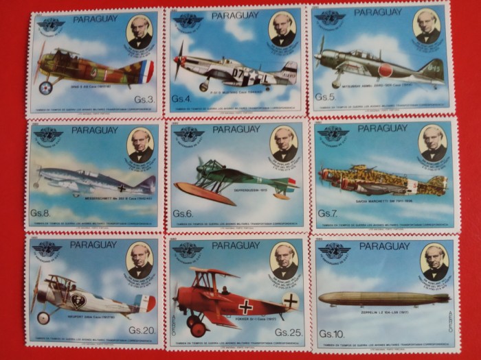 PARAGUAY, AVIAȚIE - SERIE COMPLETĂ MNH