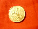Moneda 1 Leva 1925 Bulgaria , metal , cal. F.Buna
