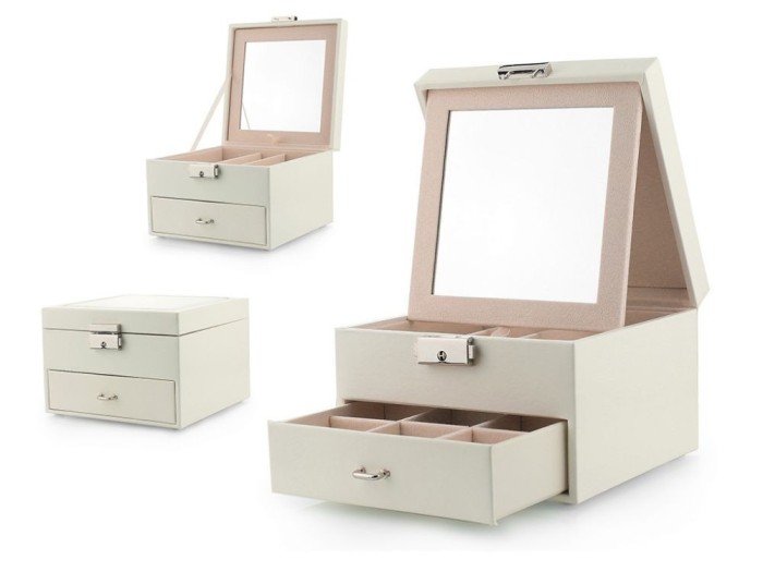 Cutie organizatoare bijuterii cu sertare si oglinda