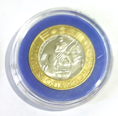 AUSTRIA 50 SCHILLING 1996 1000 ANI DE EXISTENTA BIMETAL IN CAPSULA foto