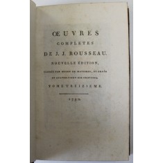 OEUVRES COMPLETES DE J.J. ROUSSEAU , TOME 13 : EMILE OU DE L &#039;EDUCATION ( TOME QUATRIEME ) , 1792