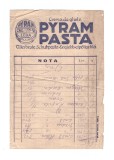 Chitanta veche cu antet Crema de ghete Pyram Pasta Leda Timisoara, in trei limbi