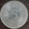 (A894) MONEDA DIN ARGINT GERMANIA - 5 MARK 1974, LIT F, 11,2 GRAME. PURITATE 625