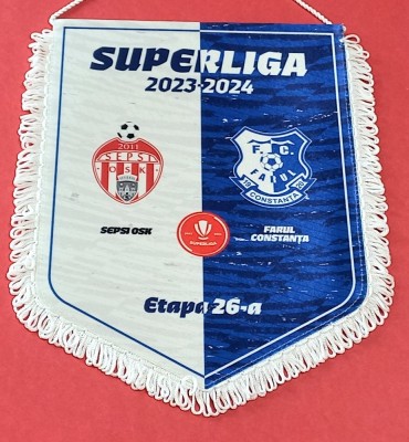 Fanion oficial Superliga- meci -fotbal SEPSI OSK SFANTU GHEORGHE - FARUL CONSTANTA (sezonul 2023-2024) ETAPA 26-a foto