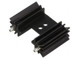 Radiator extrudat cu aripioare negre L: 25,4mm W: 35mm 14&deg;C/W