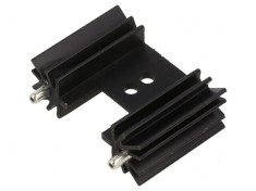 Radiator extrudat cu aripioare negre L: 25,4mm W: 35mm 14&deg;C/W