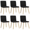 Gossi scaune de sufragerie 6 buc. negru material textil