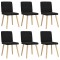Gossi scaune de sufragerie 6 buc. negru material textil