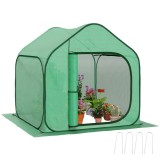 Outsunny Seră pentru Grădină cu Intrare cu Fermoar din Oțel și PE, 150x148x148 cm, Verde | Aosom Romania