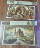REPRODUCERE pe hartie cu filigran si fire UV proiect bancnota 100 Lei 1934 nr.163