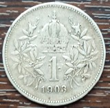 Moneda Argint Austria 1 Corona 1903 Franz Joseph - Moneda Argint Coroana Veche