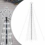 Pom de Craciun LED cu tepi 1534 LED-uri Alb Rece 500 cm