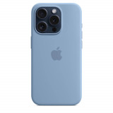 Husa de protectie Apple Silicone Case cu MagSafe iPhone 15 Pro, Winter Blue