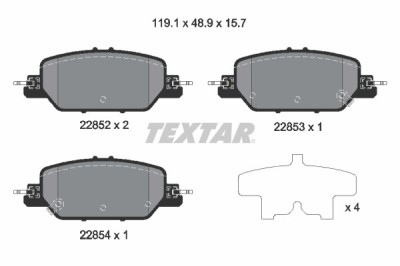 TEXTAR 2285201 set placute frana,frana disc foto