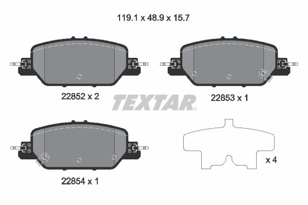 TEXTAR 2285201 set placute frana,frana disc