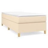 Cumpara ieftin Cadru de pat cu arcuri crema 80x200 cm tesatura