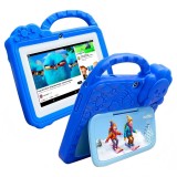 Tableta educationala ZYTEQ&reg;️ copii 7&quot;, 4GB RAM, 128GB ROM, Android, WiFi, HD, 3-12 ani, jocuri, Play Store, 3200mAh, carcasa rezistenta, albastru