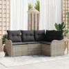 VidaXL Set de canapele pentru grădină 4 pcs Gri deschis Rattan poli 3345682