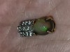 Pandantiv argint 925 placat aur cu opal foc caboson oval - bijuterii argint cu opal, cadou elegant