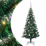 Cumpara ieftin Pom de Craciun artificial pre-iluminat cu 150 LED Verde 150 cm