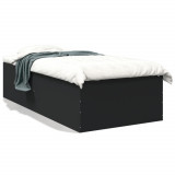 VidaXL Cadru de pat, negru, 90x190 cm, lemn prelucrat