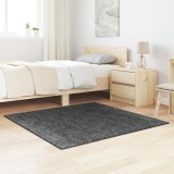 Covor Shaggy vidaXL cu spate din latex gri &icirc;nchis 120x120 cm