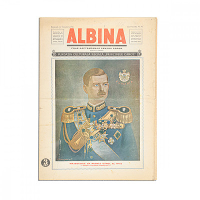 Publicația &amp;bdquo;Albina&amp;rdquo;, anul XXXIX, nr. 41, 16 octombrie 1936 foto