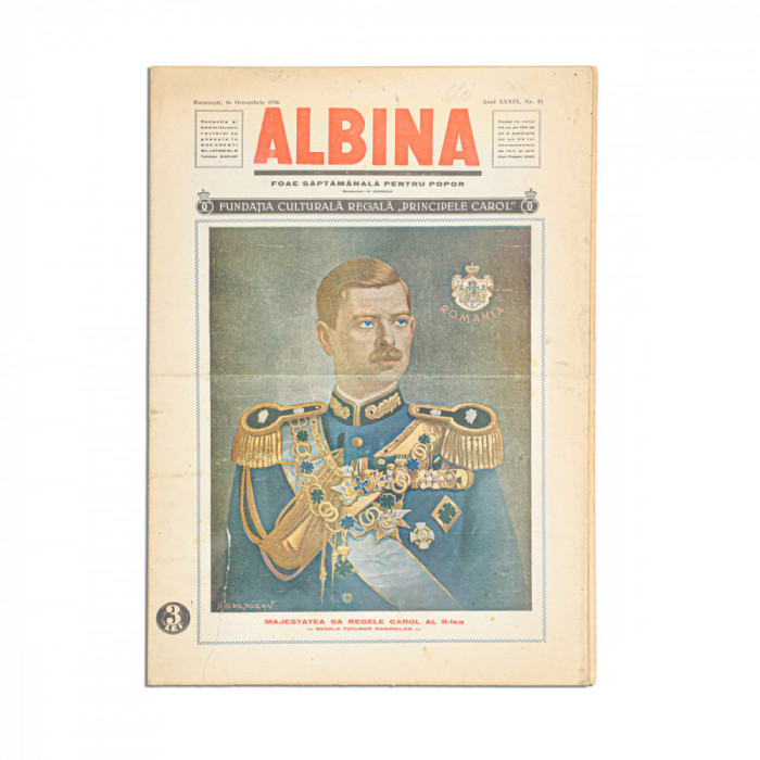 Publicația &bdquo;Albina&rdquo;, anul XXXIX, nr. 41, 16 octombrie 1936