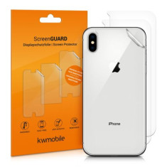 Set 3 Folii de protectie pentru Apple iPhone XS Max, Kwmobile, Spate, Transparenta, 45920.5