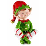 Figurina Craciun Elf polirasina multicolora cm 4,5 x 6,5 x 7,5 H