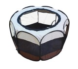 Tarc Joaca Animale Pliabil Oem AG379A Rezistent Portabil 8 Panouri Diametru 74cm Inaltime 43cm Maro