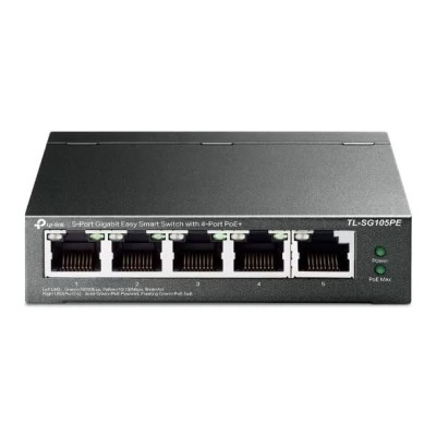 Switch 4 x RJ45 Gigabit PoE, 1 x RJ45 Gigabit, Buget PoE 65W, Easy Smart Managed - TP-Link TL-SG105PE foto